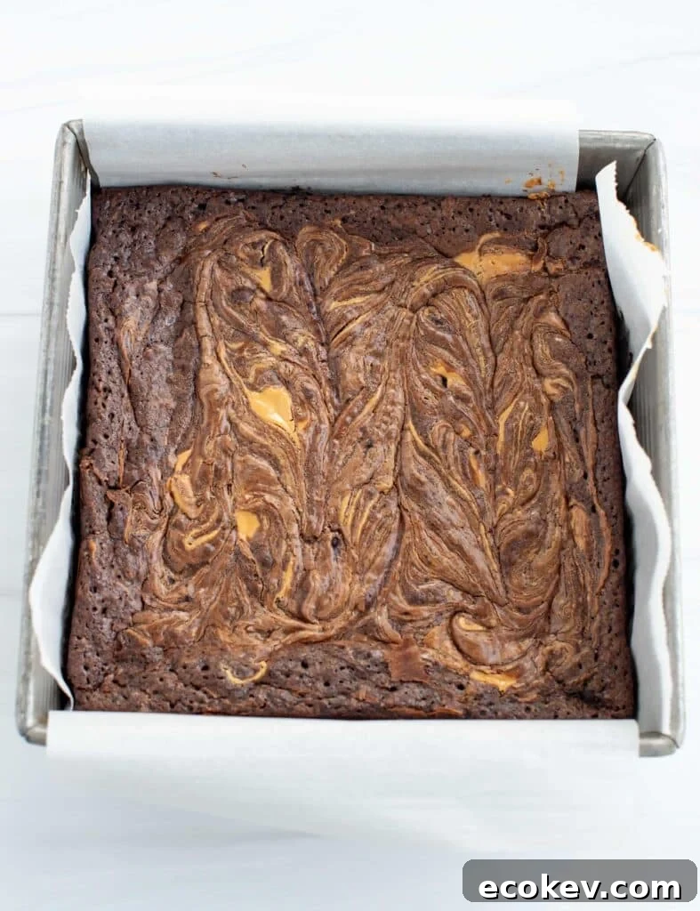 Sliced peanut butter brownies.
