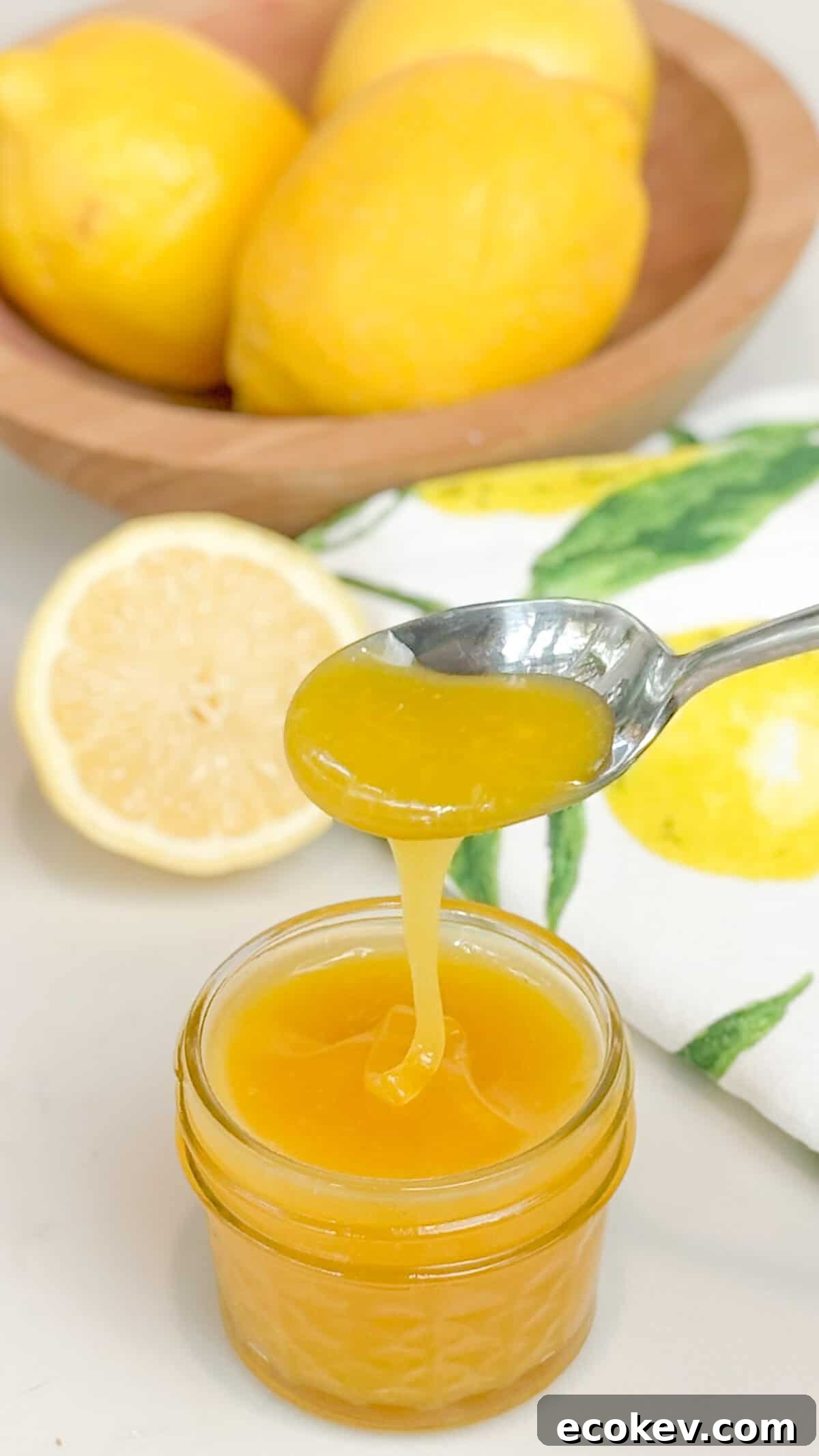 Spooning up some lemon curd.