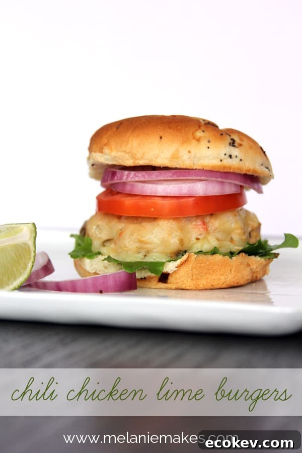 Chili Chicken Lime Burgers | @melaniebauer at Melanie Makes