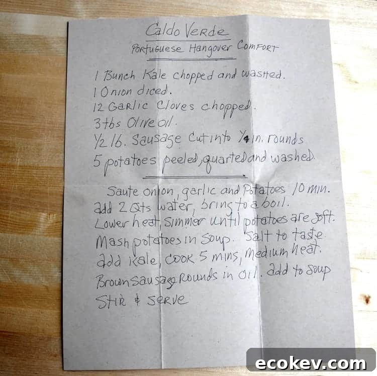 Dads Caldo Verde Recipe