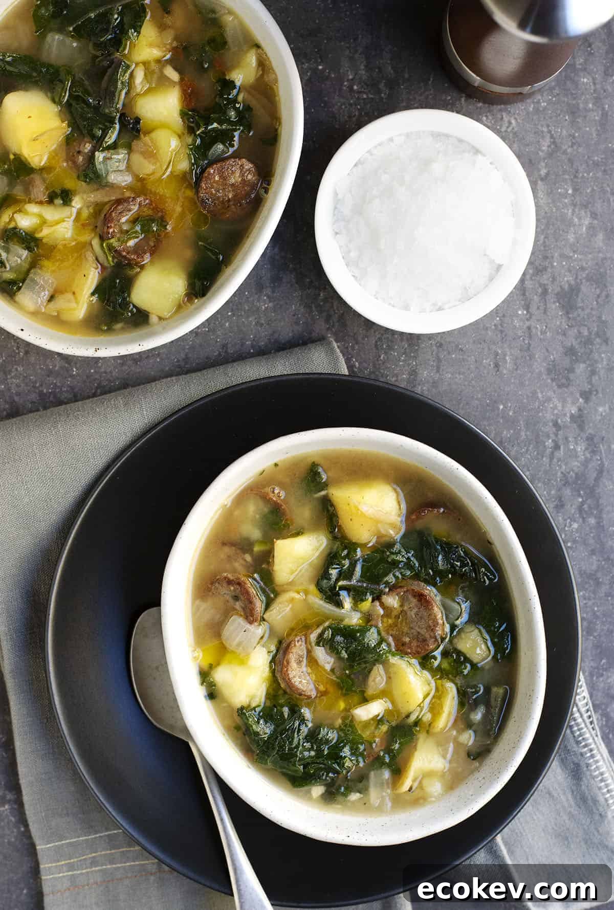 caldo verde pictured from above