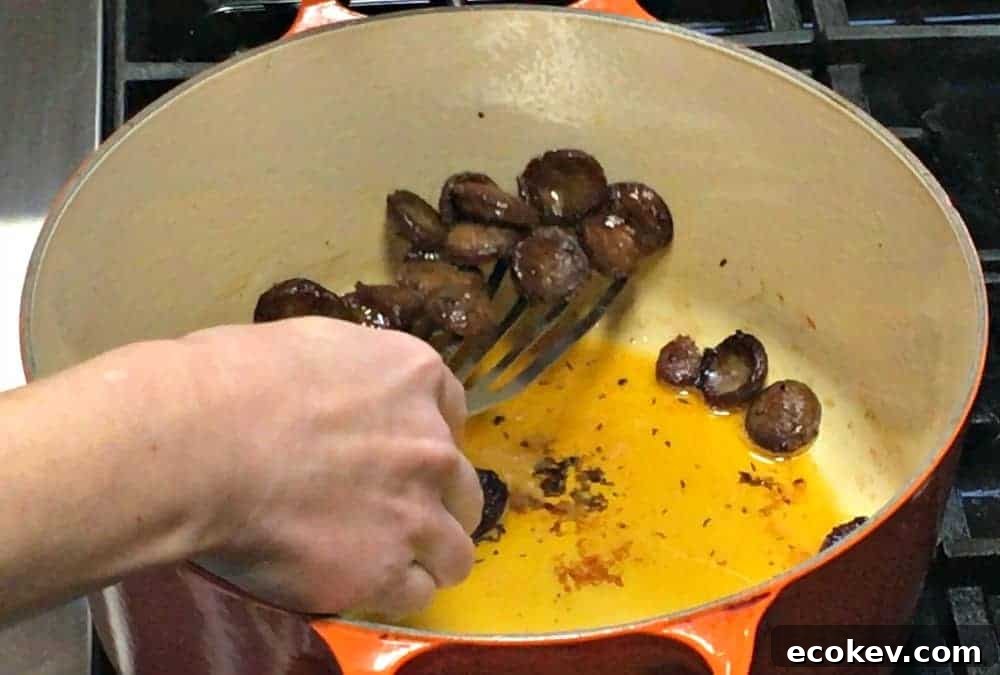 Removing Browned Sausage from the Pan