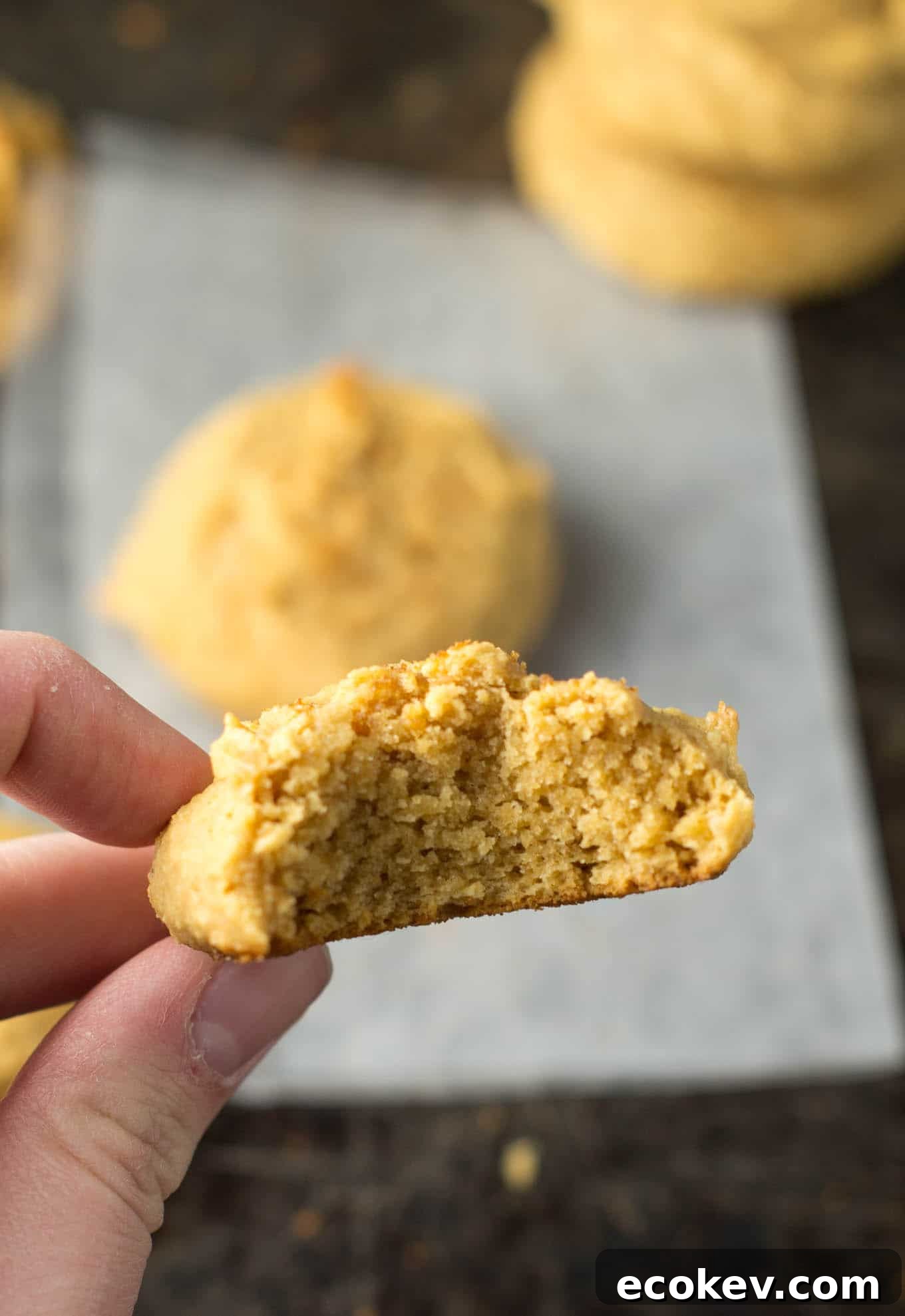 Perfect fluffy peanut butter cookies are an easy gluten free and wholesome dessert. Made with coconut flour, naturally sweetened and made in just one bowl. 
