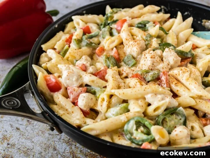Rattlesnake pasta in a fry pan.