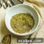 Italian seasoning substitute with dried basil, parsley, thyme, rosemary, and oregano in a bowl.