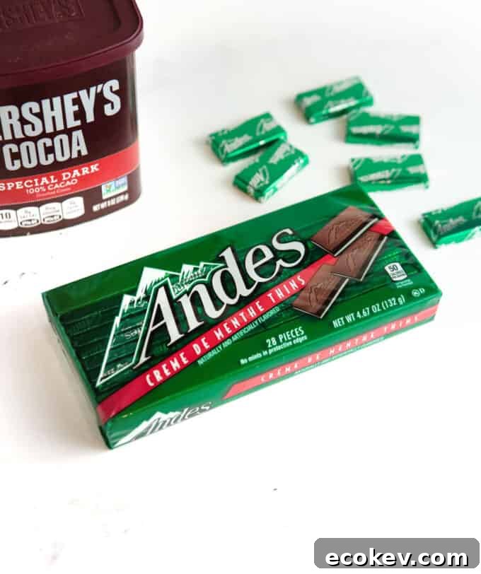 package of andes creme de menthe thins