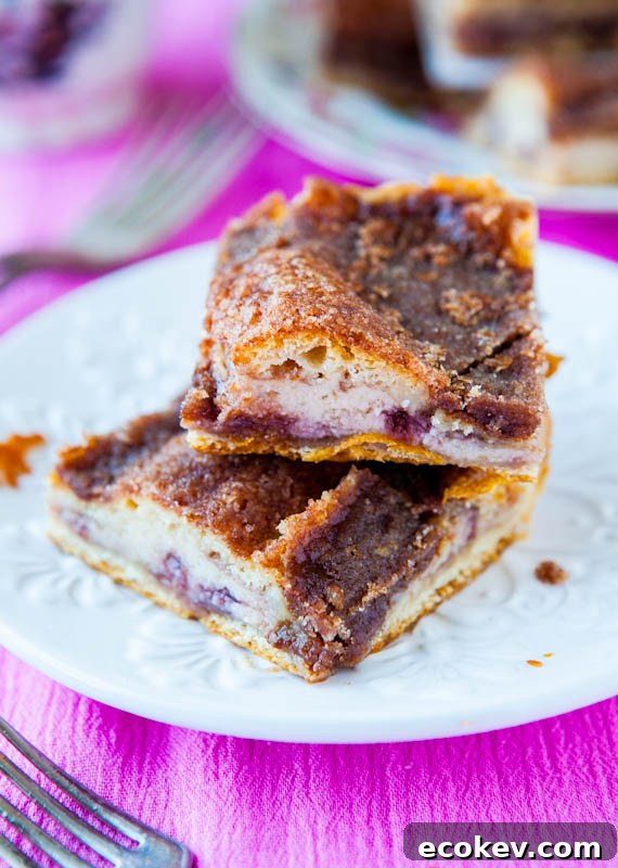 Cinnamon Sugar Crust Cream Cheese and Jelly Danish Squares 