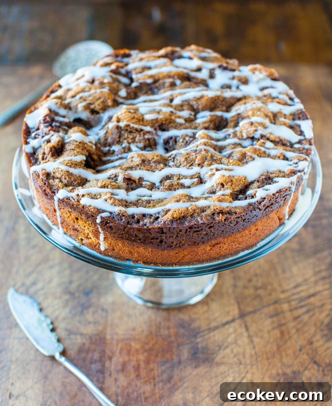 Cinnamon Roll Coffee Cake with Cream Cheese Glaze 
