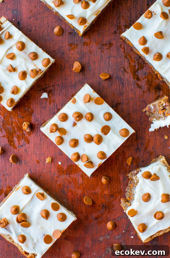 White Chocolate-Topped Cinnamon Chip Cinnamon Bars - Bursting With Big Cinnamon Flavor - Recipe at averiecooks.com
