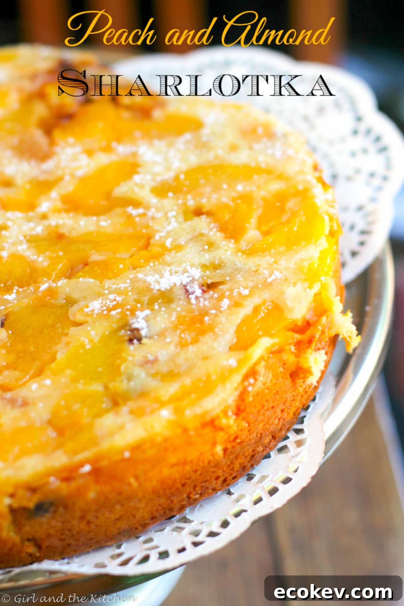 Russian Sharlotka Almond and Peach Cake