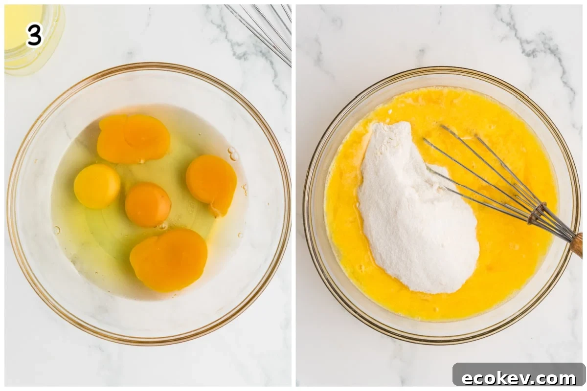 A collage of two images showing how to make the lemon layer.