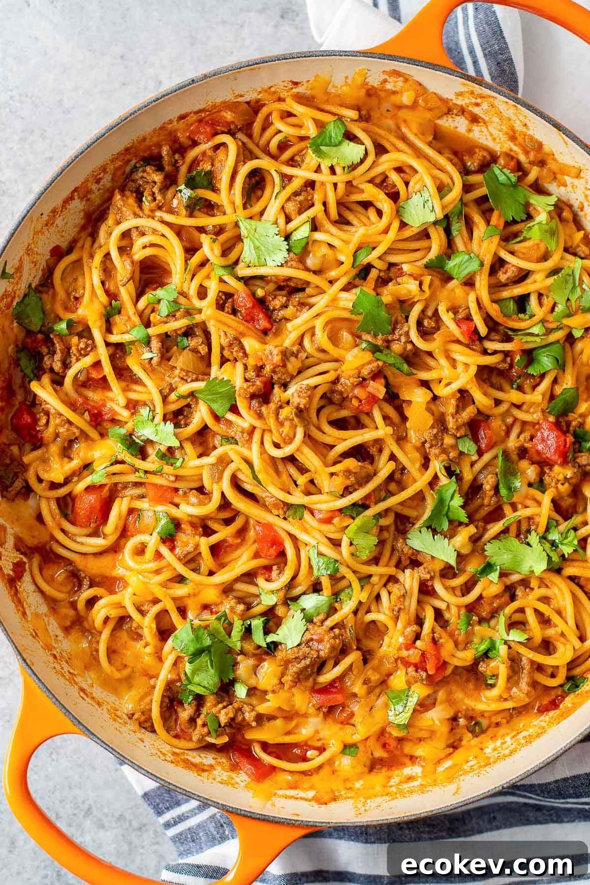 easy taco spaghetti skillet