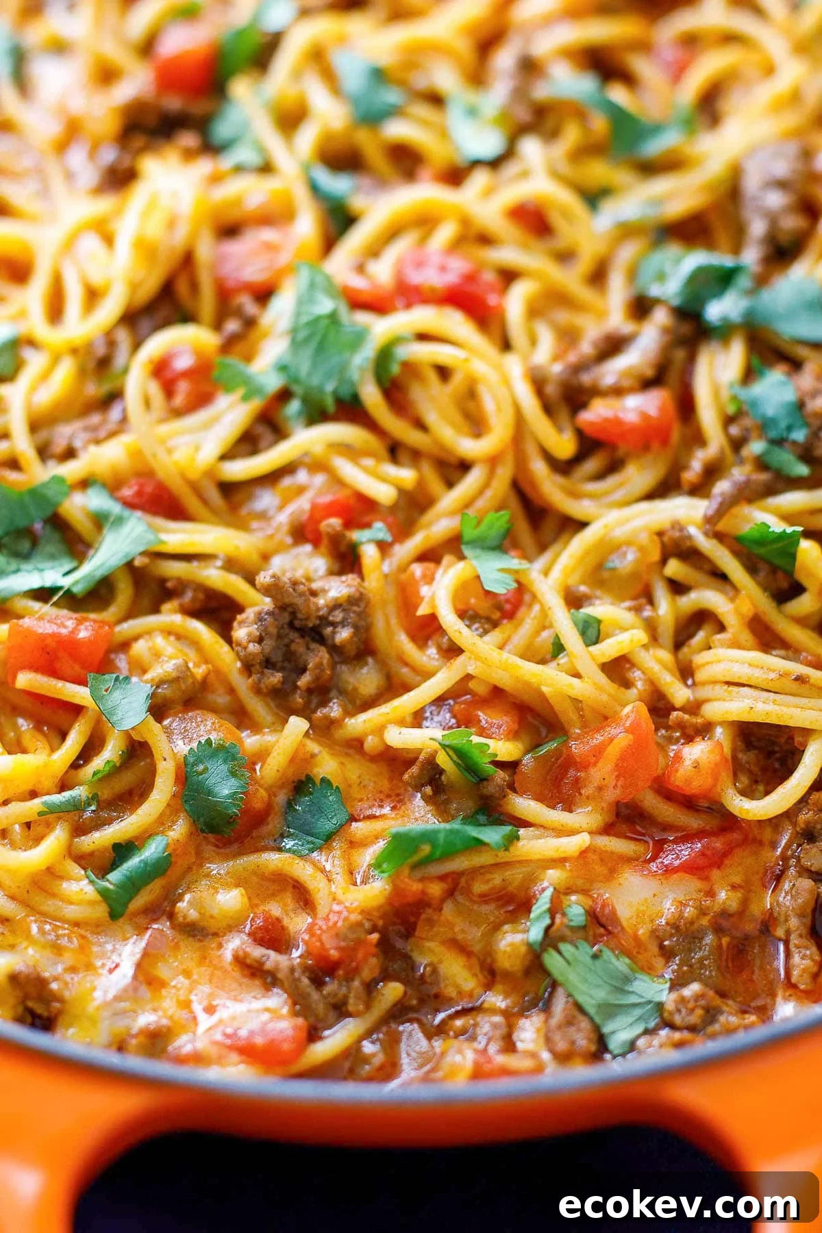 cheesy taco spaghetti recipe with ground beef