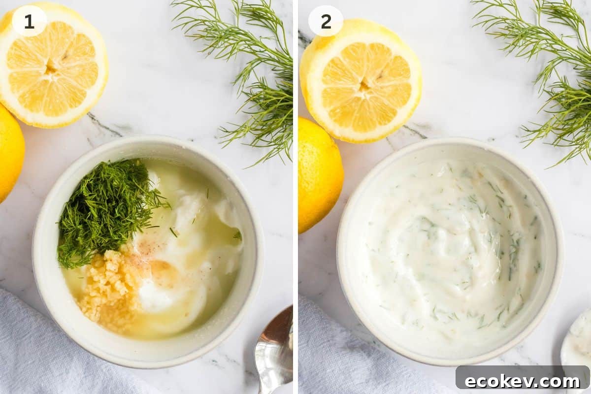 Photo collage of ingredients and mixed sauce