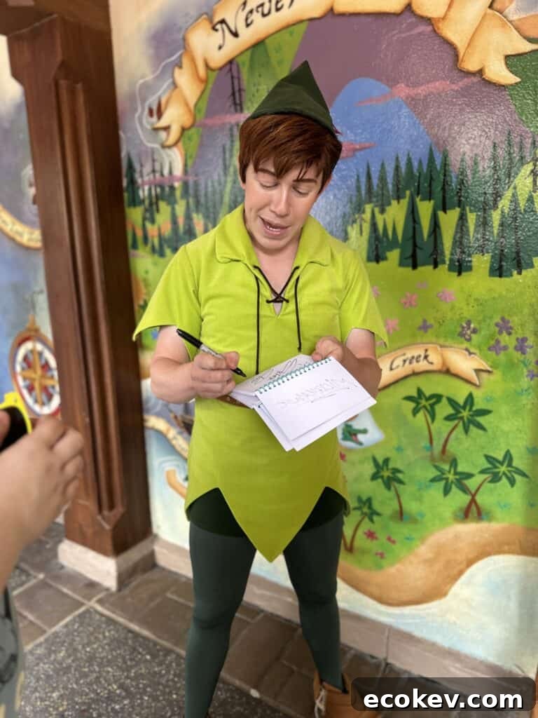Peter Pan meet and greet at Magic Kingdom.