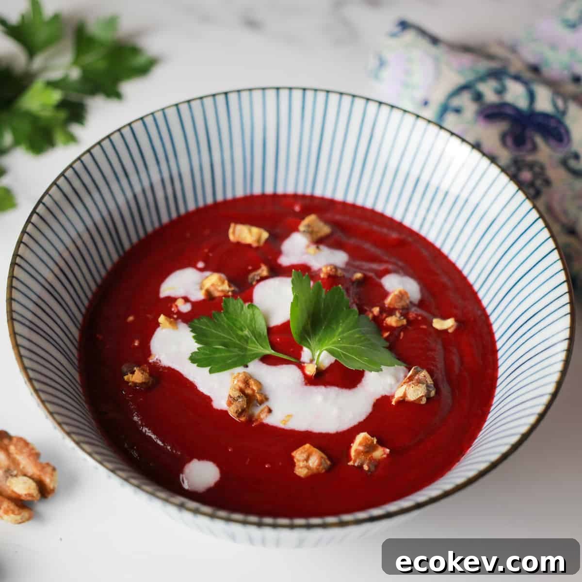 Roasted Beetroot and Walnut Soup