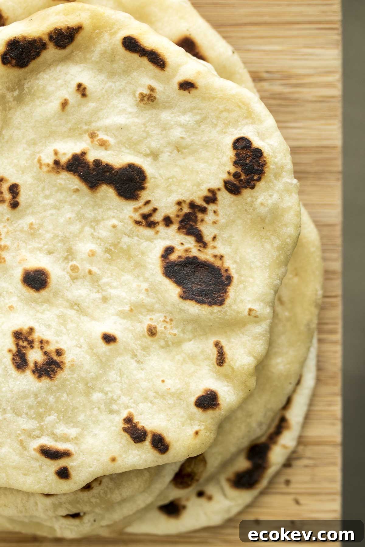 A stack of sourdough naan.