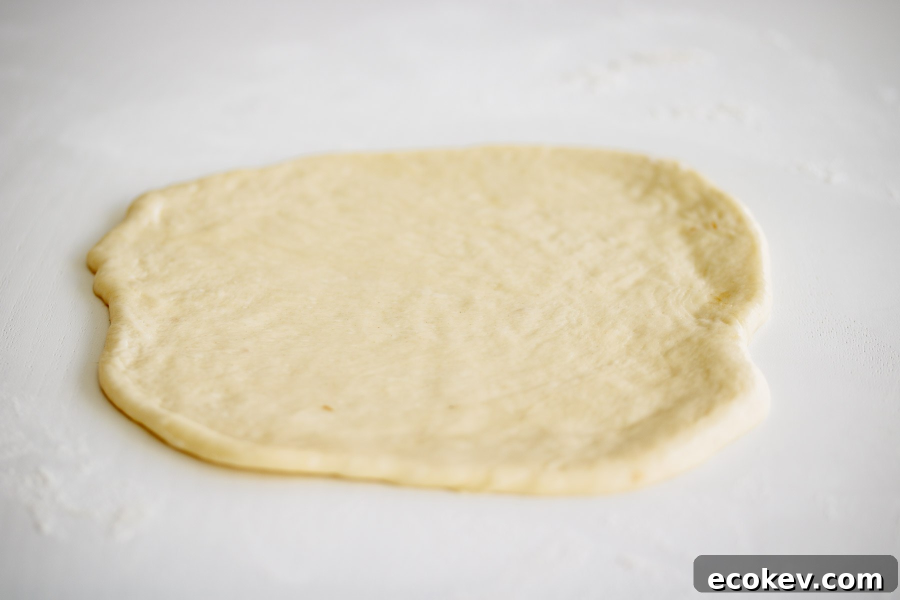 Dough rolled open.