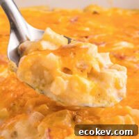 cropped close up ham and potato casserole
