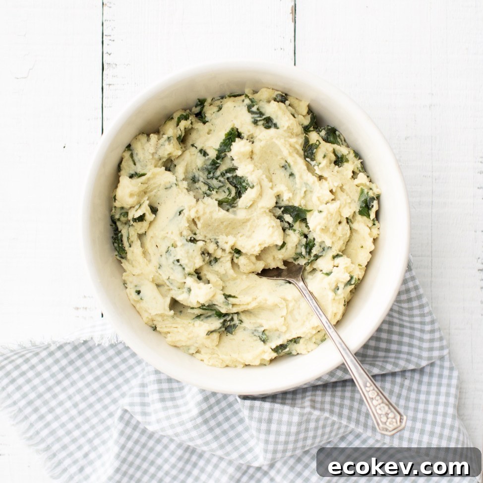 Garlic Kale Mashed Potatoes