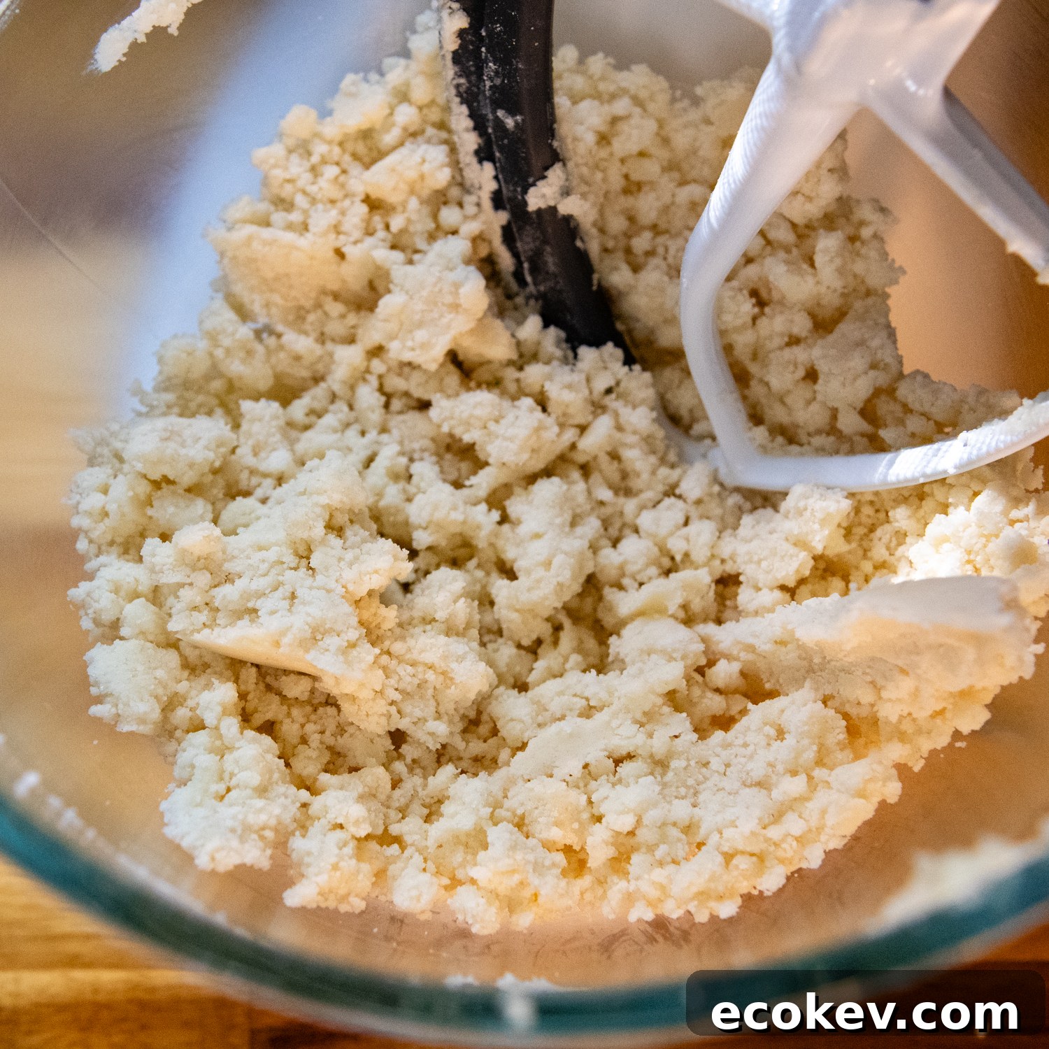 Dry ingredients in a mixing bowl.