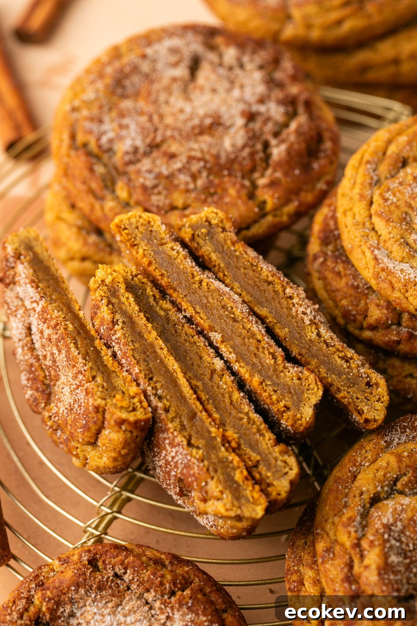 the soft and chewy centers of gingerbread snickerdoodles. 