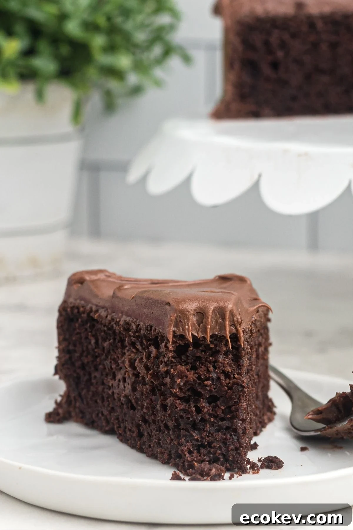 Air fryer cake with bite out of cake