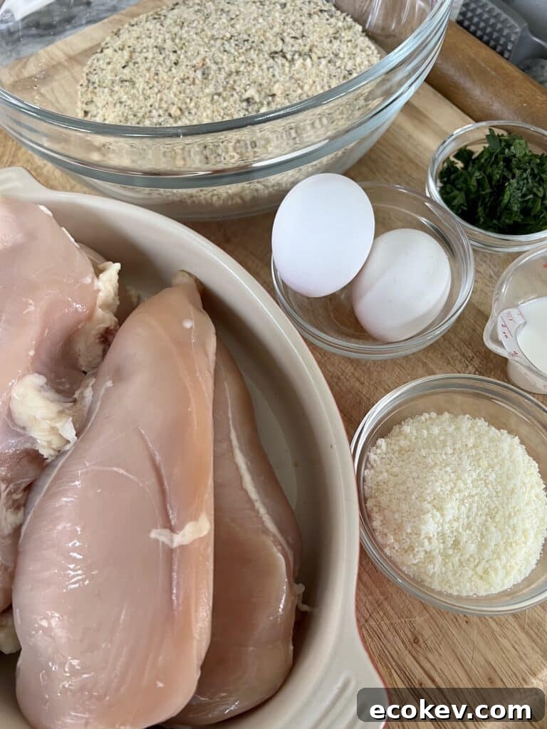 Ingredients for Italian Chicken Cutlets.