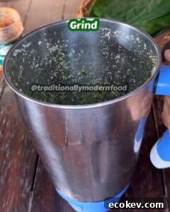 Blended betel leaves mixture ready for the paan shots.