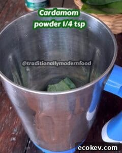 Traditional paan shot with betel leaves and cardamom powder.