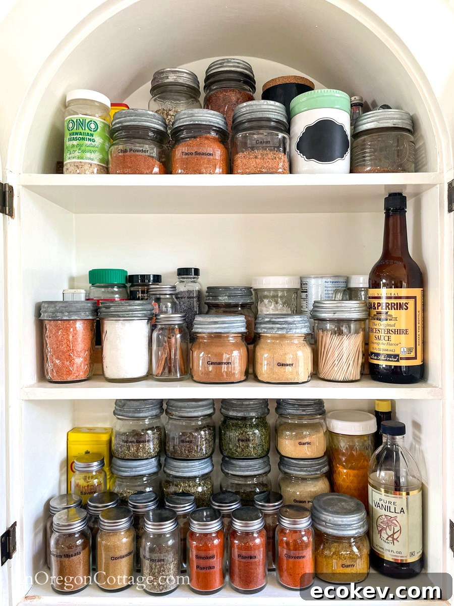 arched spice cupboard after