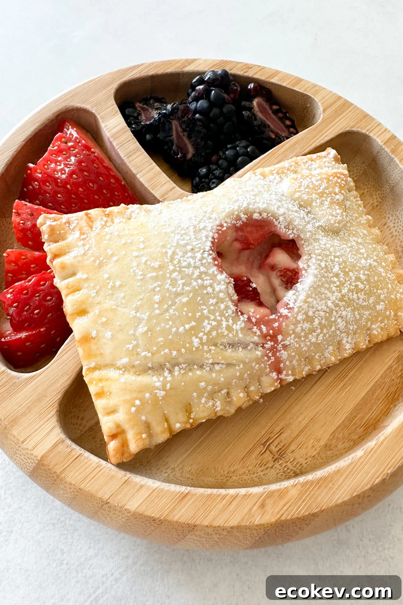 Strawberry cream cheese hand pies served with berries.