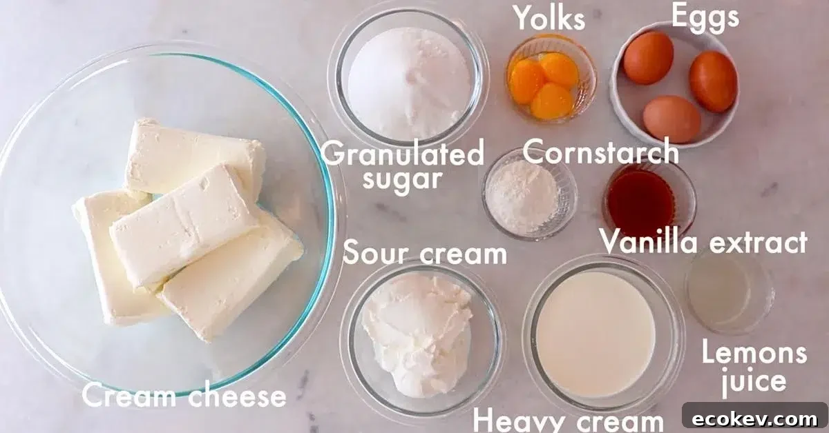 ingredients to make cheesecake filling