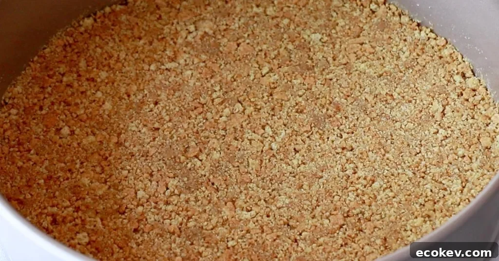 pressed butter, graham crackers, and sugar in a pan