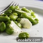 Fresh fava bean and parmesan salad.