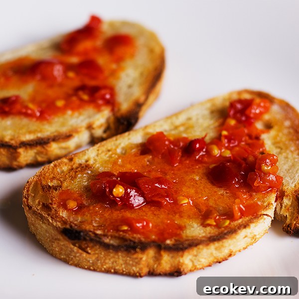 Calabrian peppers spread on toast.