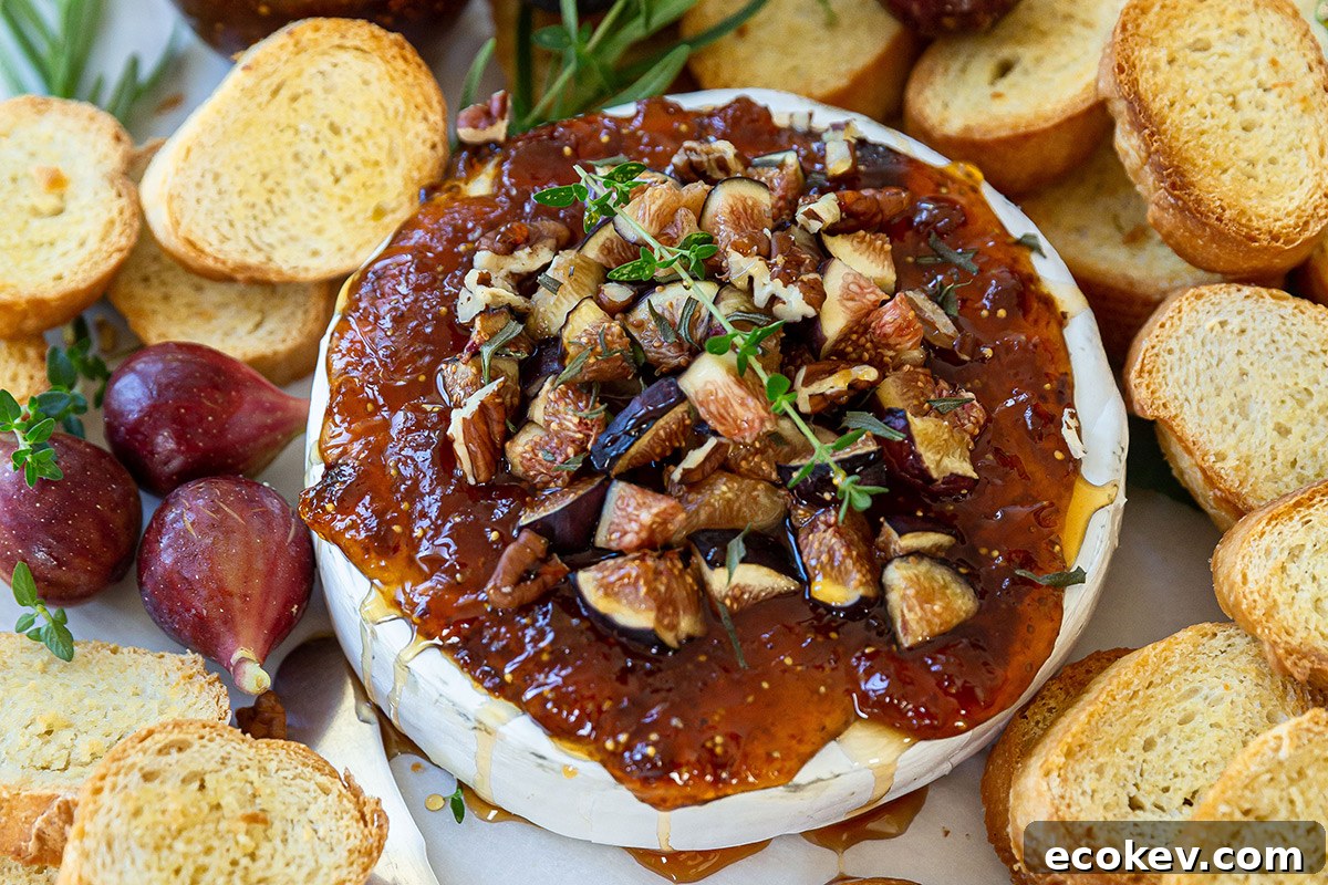 Brie topped with fig jam