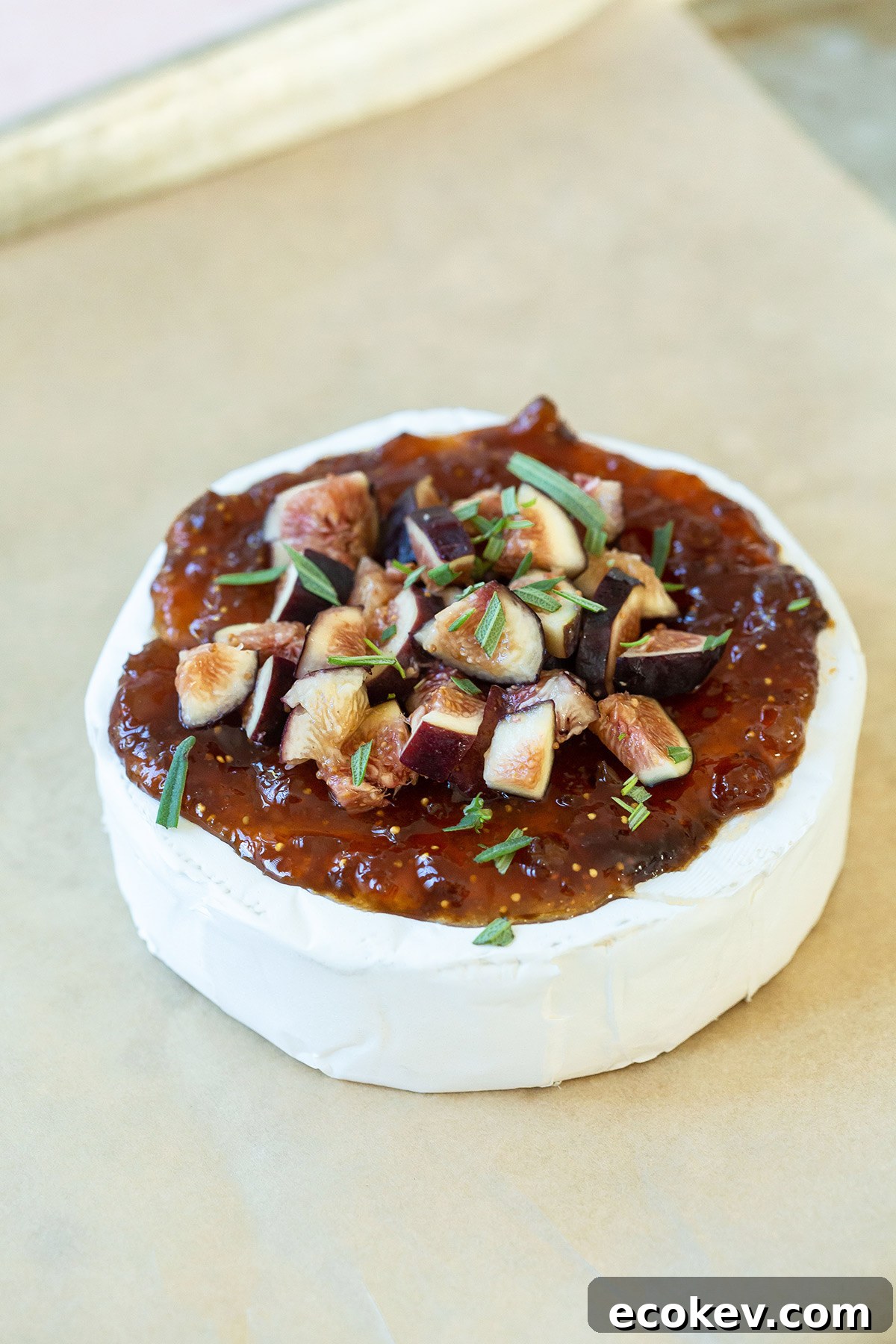 Baked Brie ready to serve