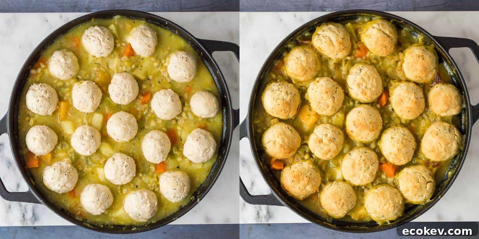 vegetable and pearl barley stew step 4 - baking the dumplings