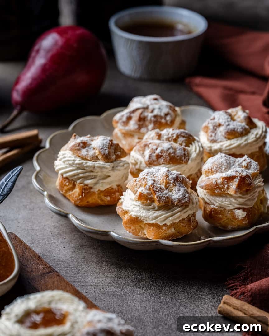 Spiced Pear and Maple Cream Puffs