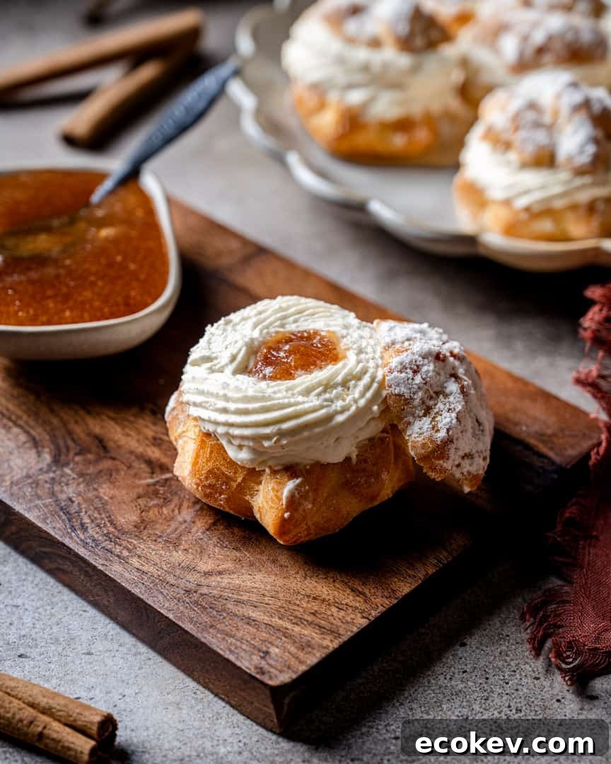 Spiced Pear Compote in Maple Cream Puffs