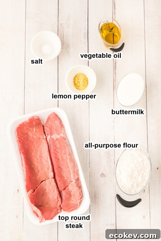 ingredients to make steak fingers