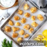 Baked Crispy Cauliflower Bites on a baking sheet.