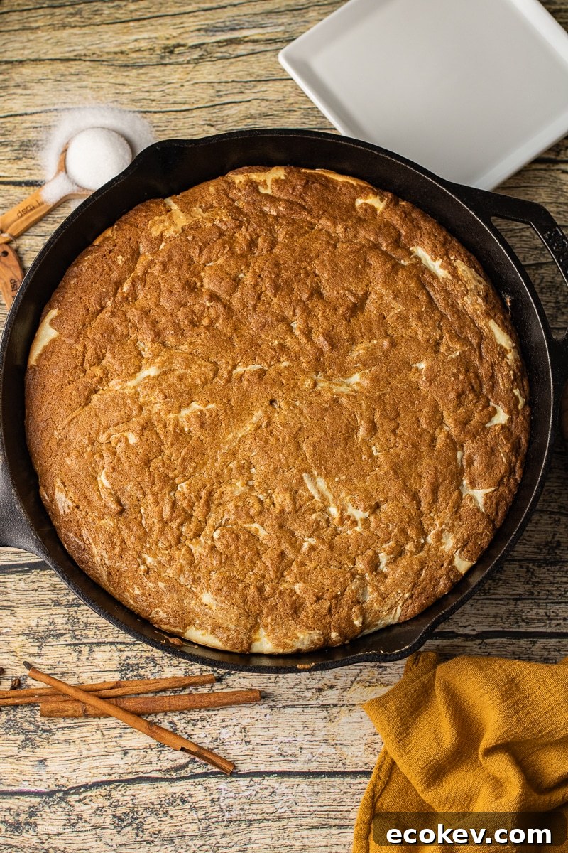 pumpkin cheesecake skillet cookie baked in a cast iron skillet