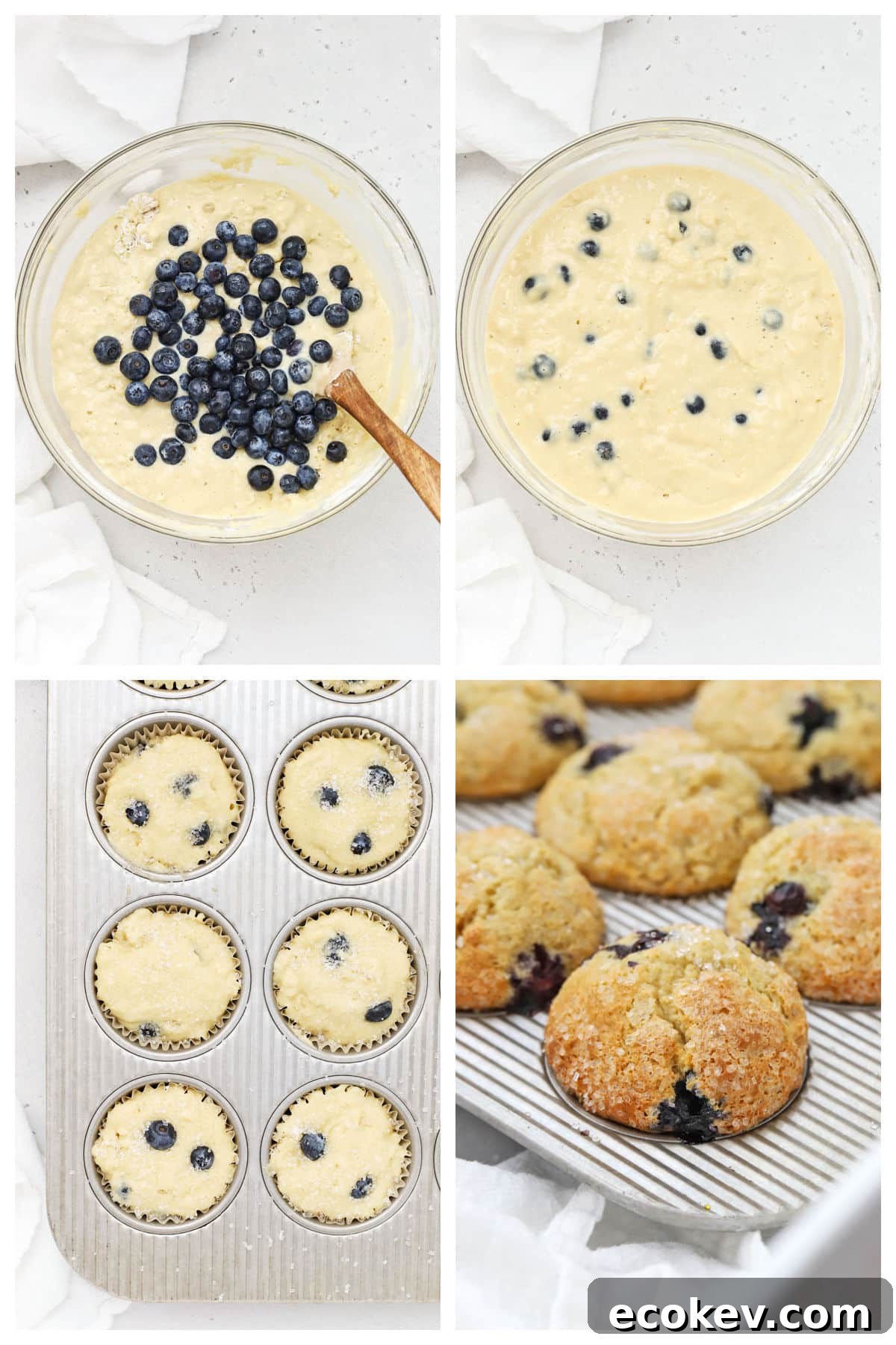 Making gluten-free blueberry muffins step by step