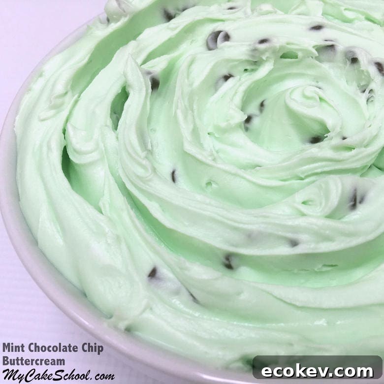 Creamy and Delicious Mint Chocolate Chip Buttercream Frosting!