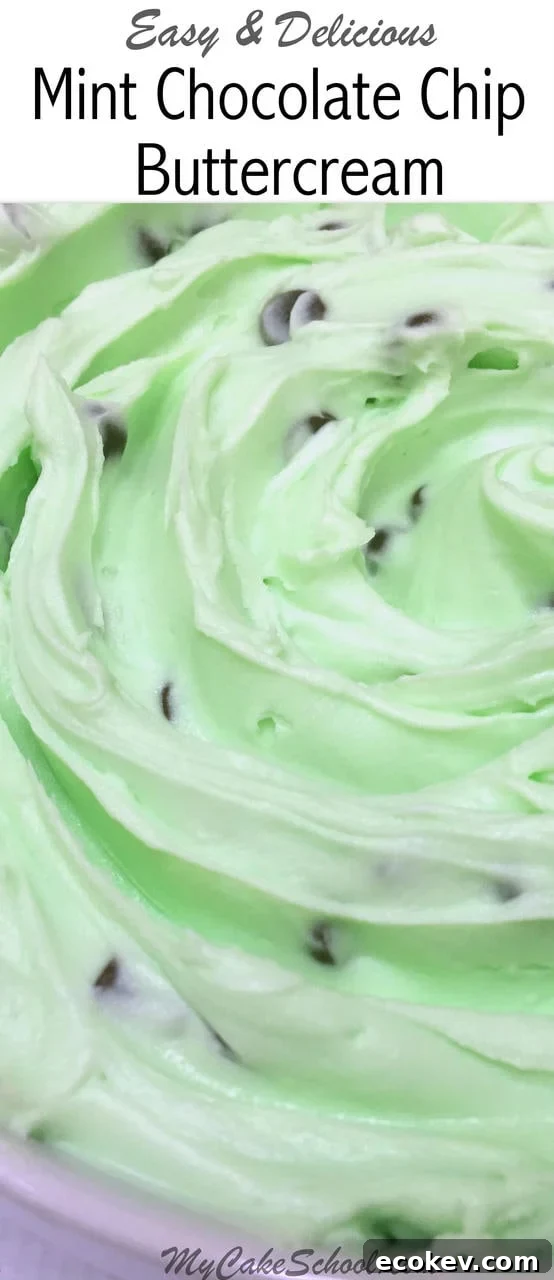 Mint Chocolate Chip Buttercream Frosting