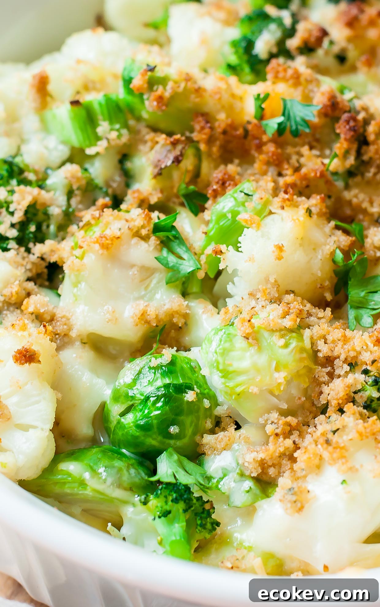 Broccoli Cauliflower Brussels Sprout Gratin