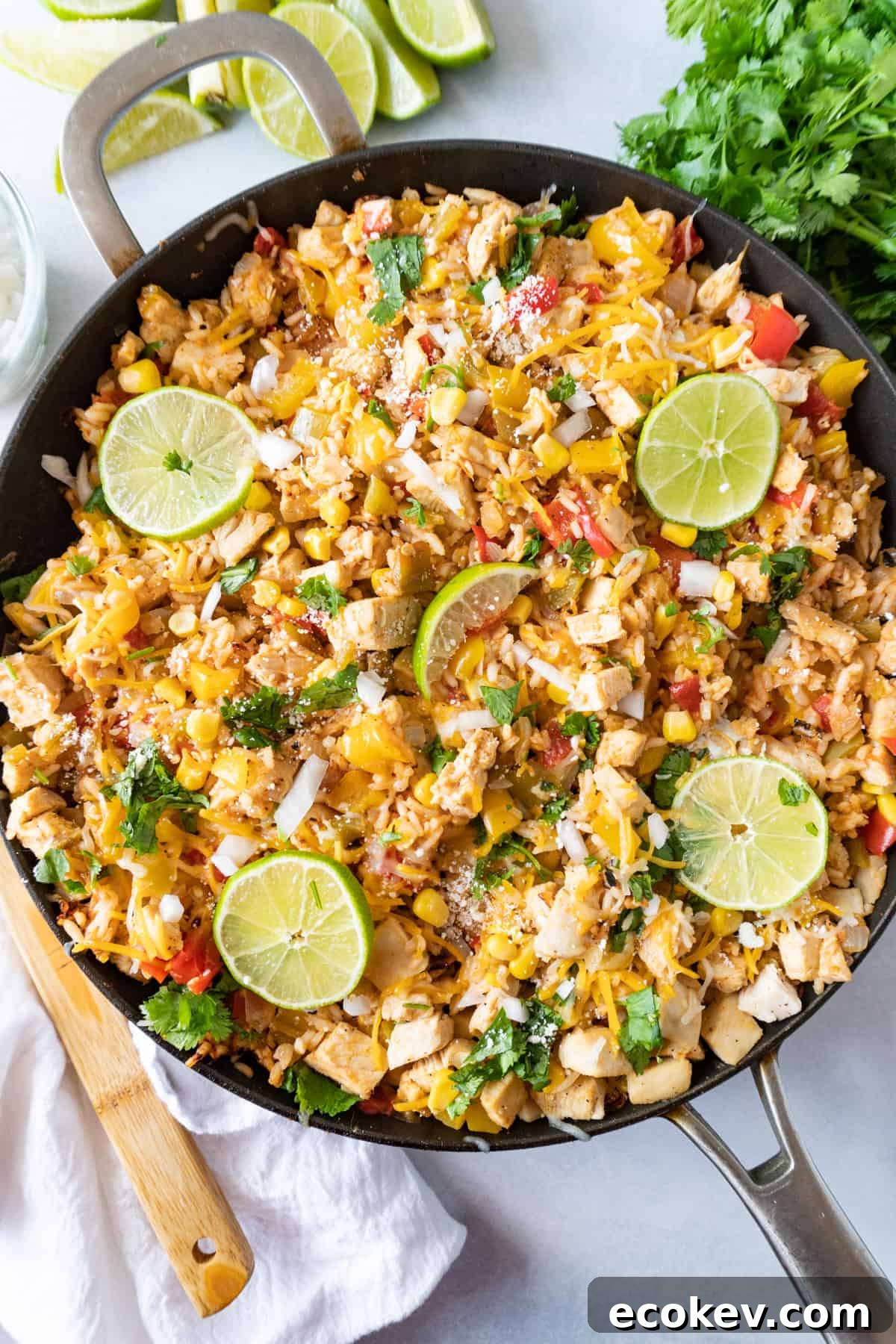 southwest chicken in pan wiht lime slices