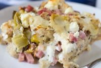 Savory Ham, Artichoke and Goat Cheese Strata